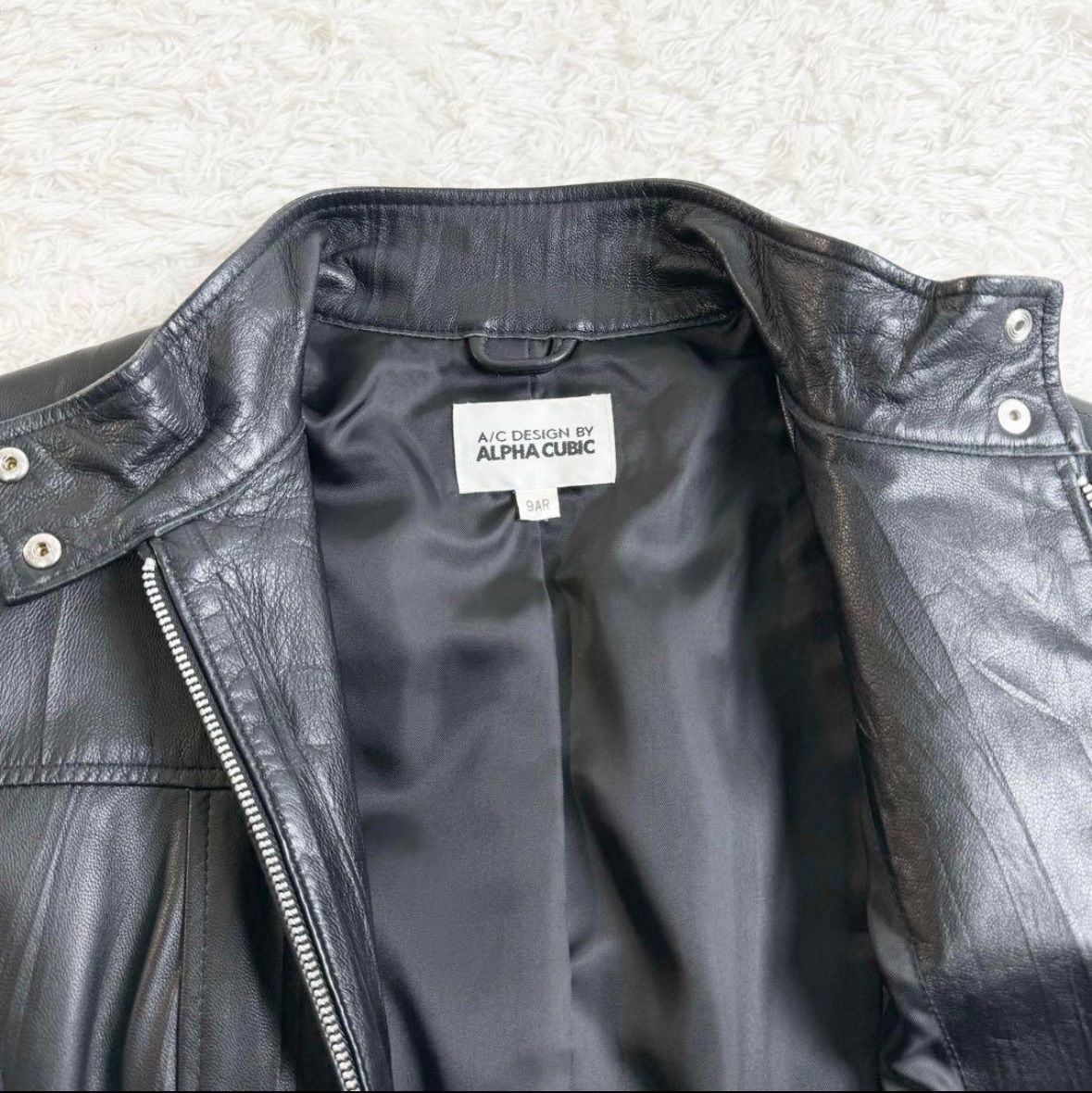 ALPHA CUBIC 羊革 シングルライダース ジャケット アルファ