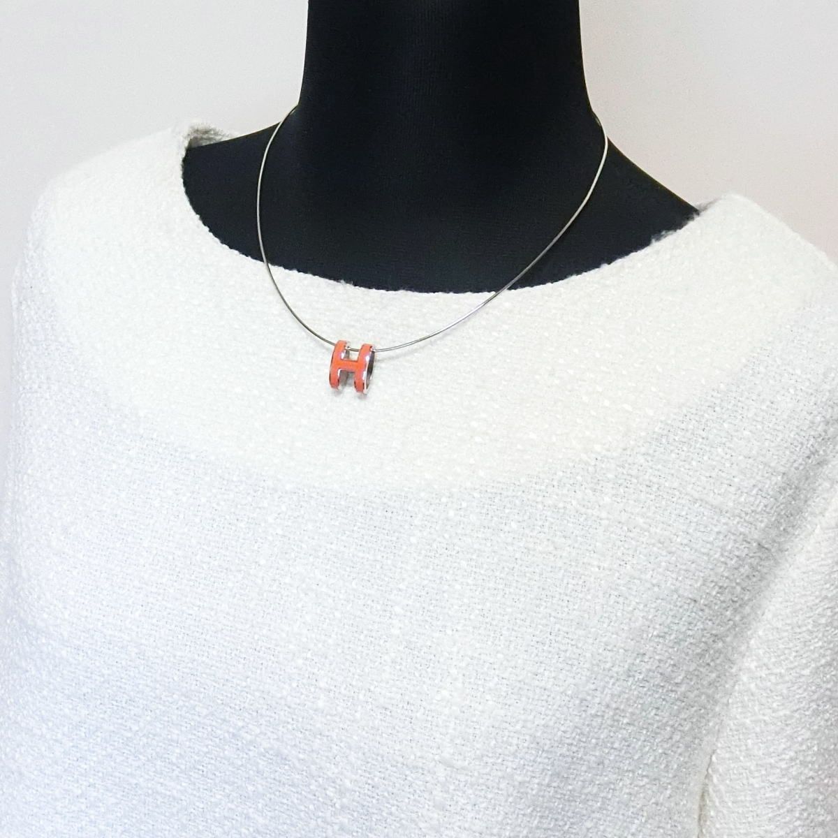 エルメス HERMES ポップアッシュペンダント ネックレス オレンジ