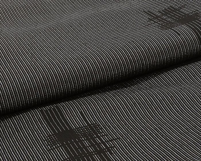 紬 未着用美品 正絹 縦縞絣模様 身丈159cm 裄丈64.5cm 塩沢紬 未使用