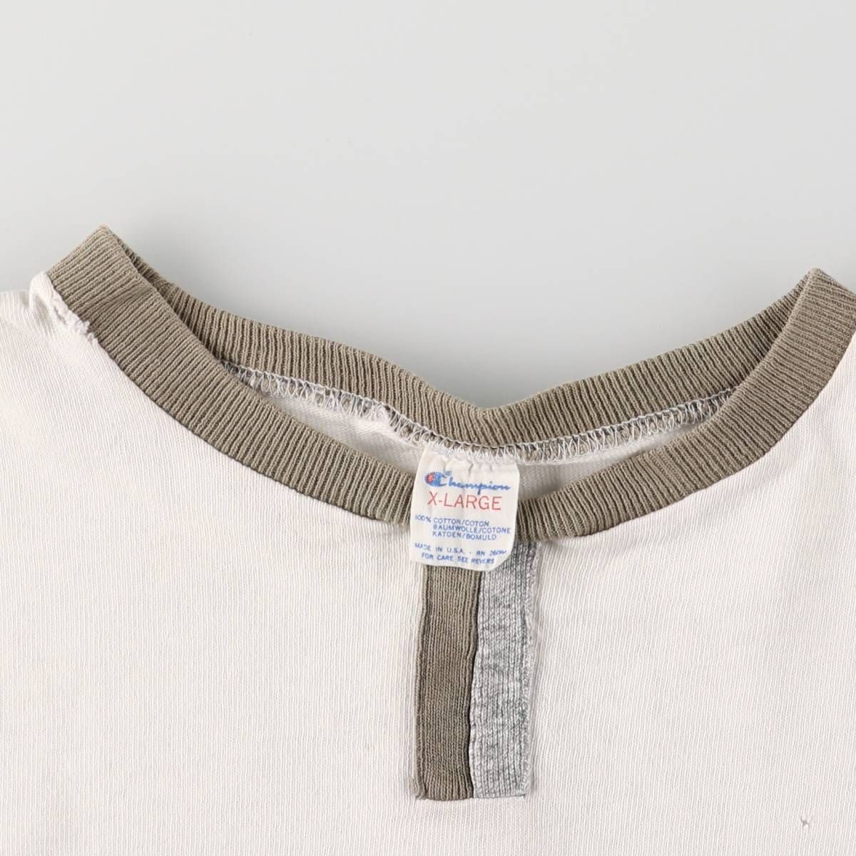 80年代【ビンテージ】チャンピオンＴシャツ X-LARGE　トリコタグ 80年代 80s チャンピオン アメリカ製 グレー │ヴィテージ古着屋