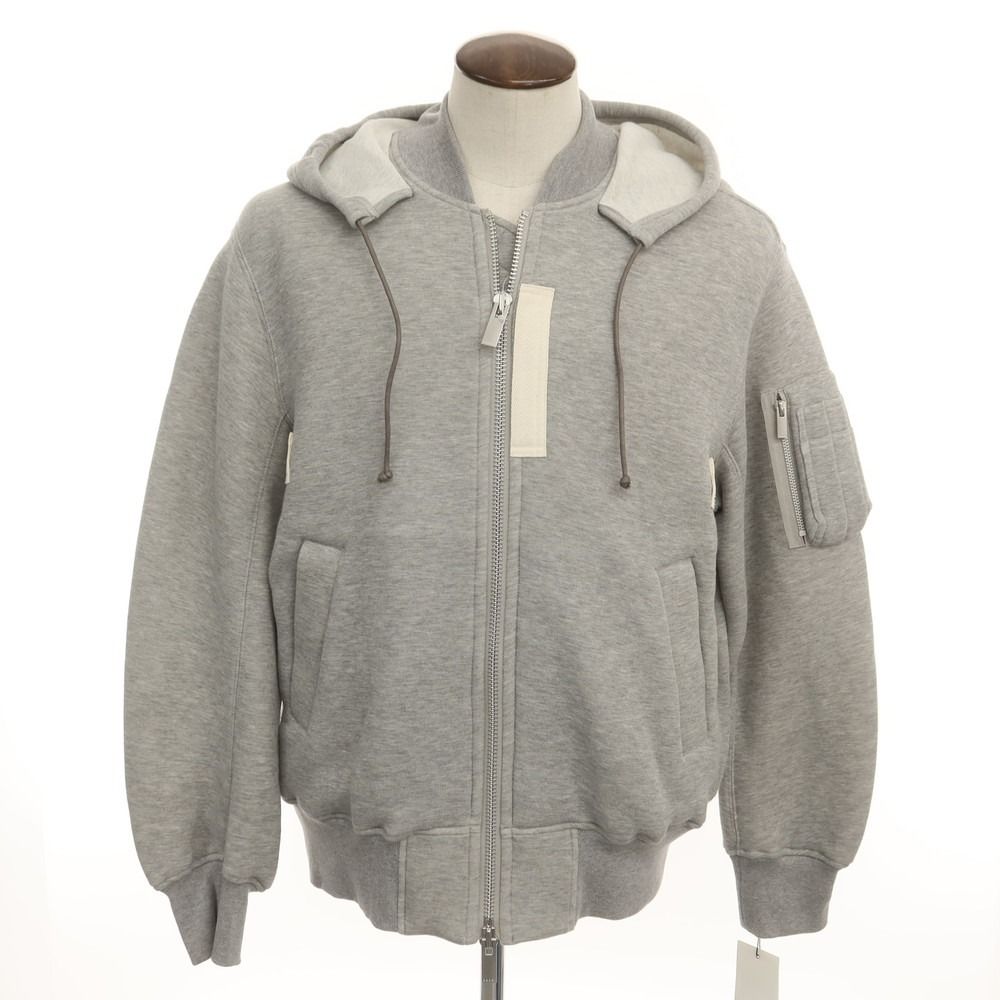中古】サカイ Sacai コットンナイロン ジップアップ パーカー グレー 