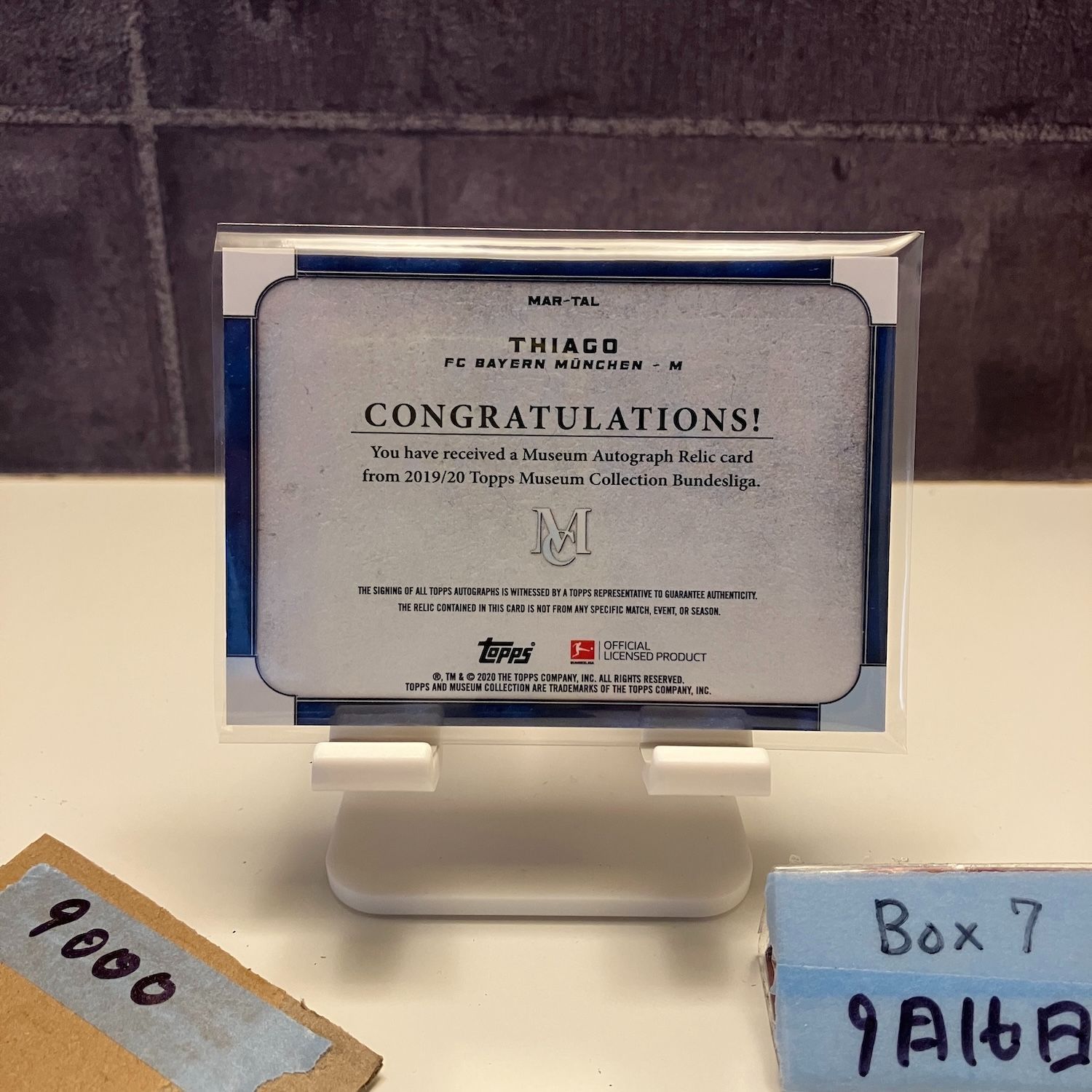 2020 Topps Thiago 40 50 サイン FC Bayern München Bundesliga ジャージ カード