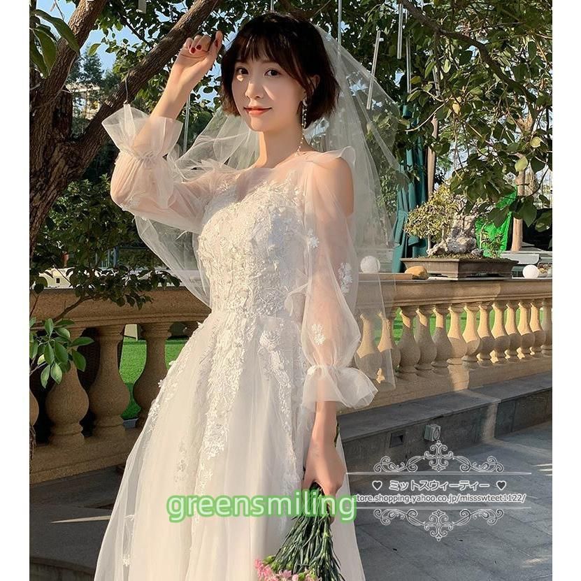 ウェディングドレス 結婚式 二次会 ホワイト 花嫁 白ワンピース