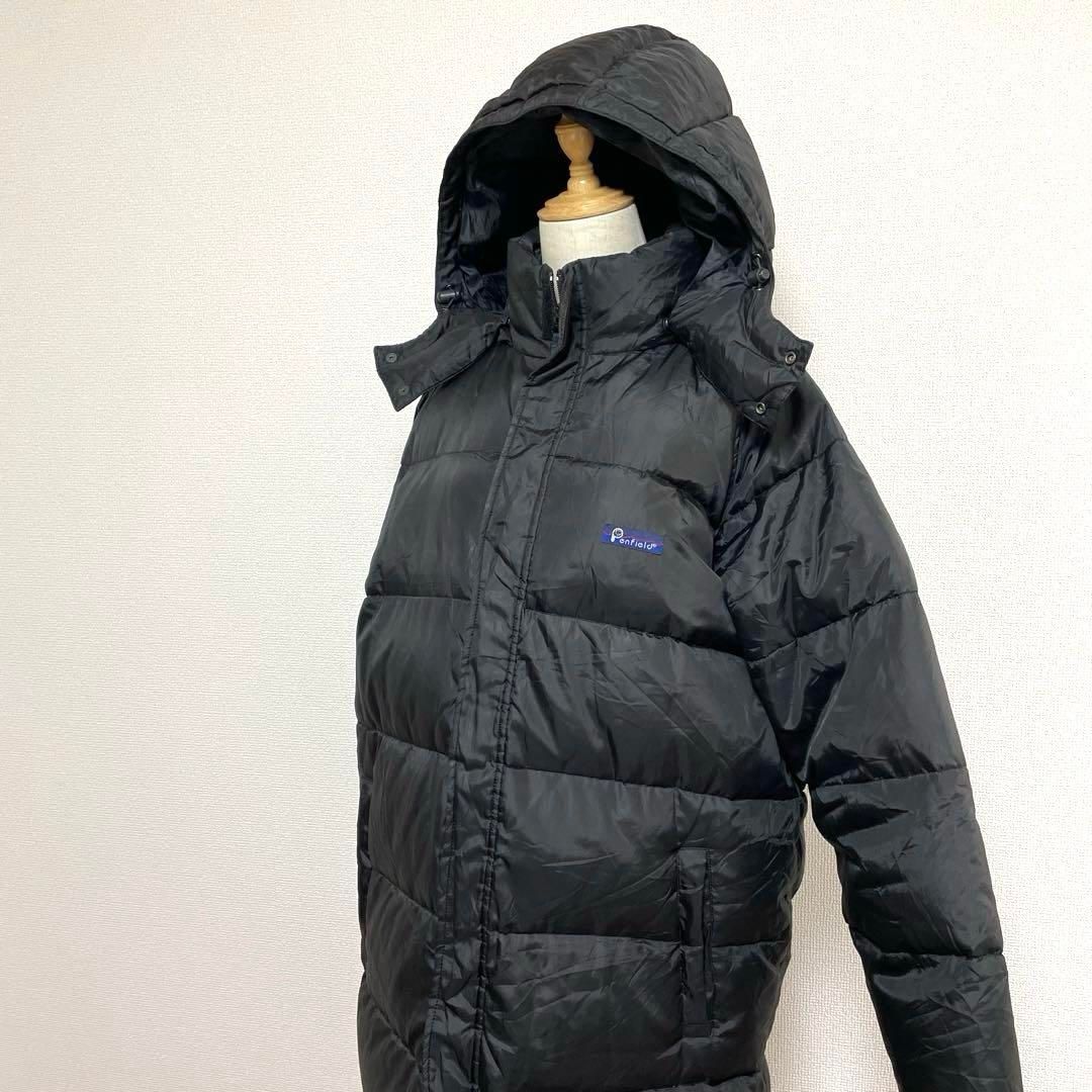 ペンフィールドの未使用の…、、黑のロングダウンコート Penfield ペンフィールド ブラック フード ロング ダウンジャケット L