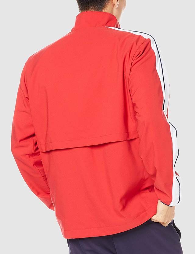 Mサイズのみ ellesse エレッセ ベースラインジェットジャケット メンズ レーシングレッド 春秋 ETS59302-RR -M