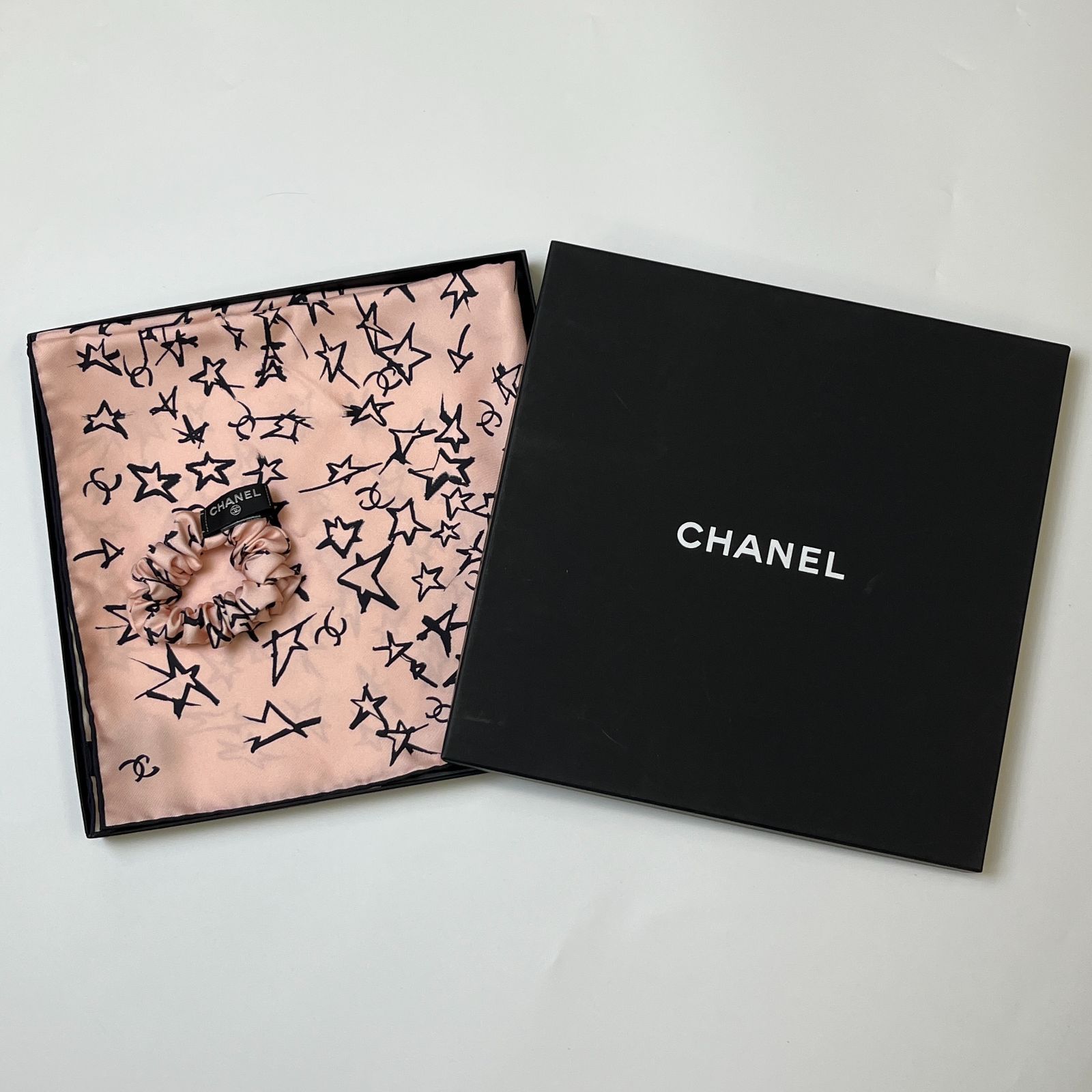 中古】CHANEL シャネル ココマーク シュシュ スカーフ 2点セット
