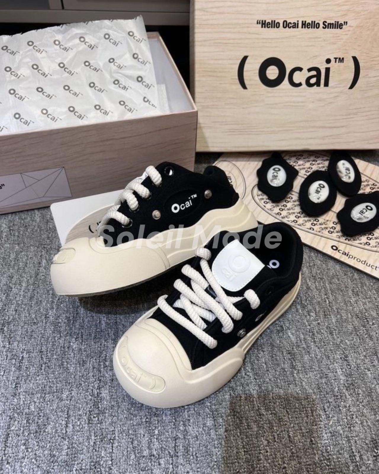 OCAI SMILE CANVAS オカイ　ブラック スニーカー　ユニセックス OCAI SMILE Canvas Black – OLD ORDER