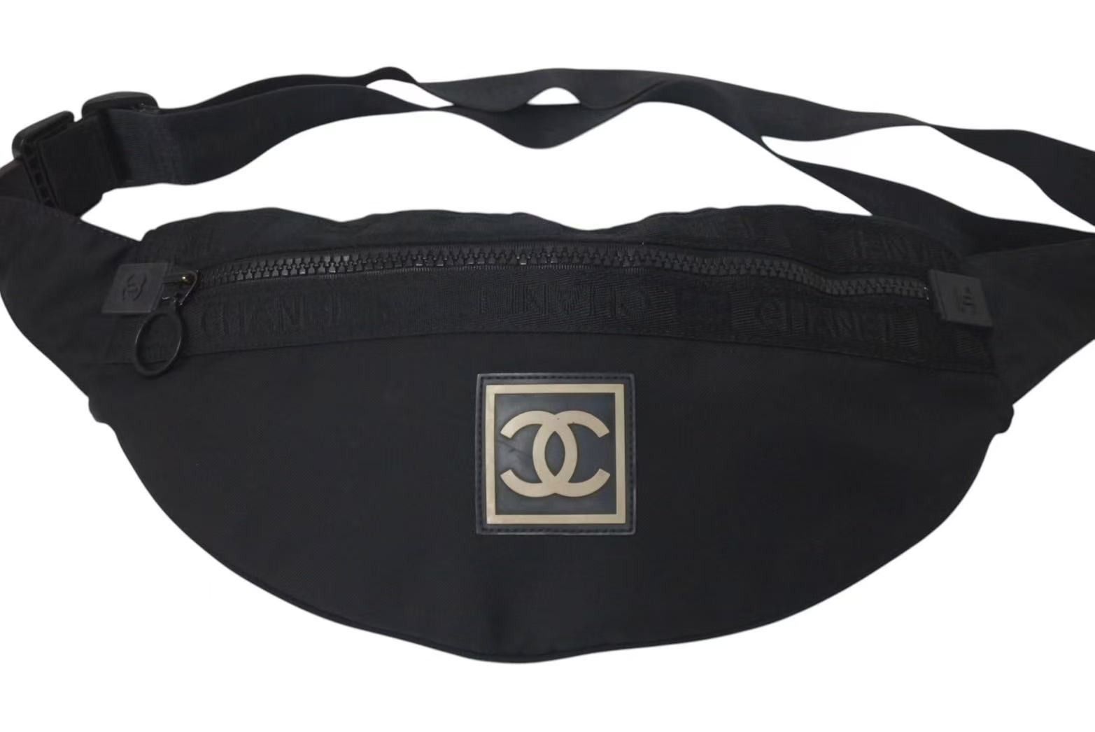 シャネル スポーツライン ココマーク ウエストバッグ ブラック