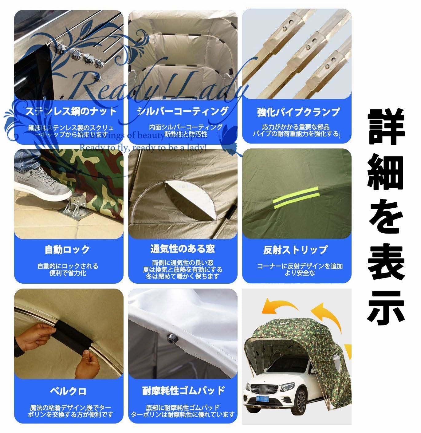 カーポート 折りたたみ式 ガレージテント 南京錠付 車庫 簡易 カーポート 折りたたみ式 ガレージテント 南京錠付 車庫 簡易