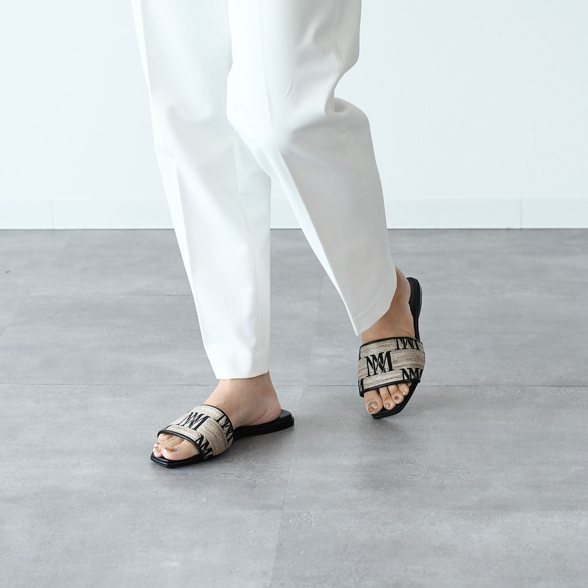 Max Mara マックスマーラ サンダル LOGOSLIDE ジャカード