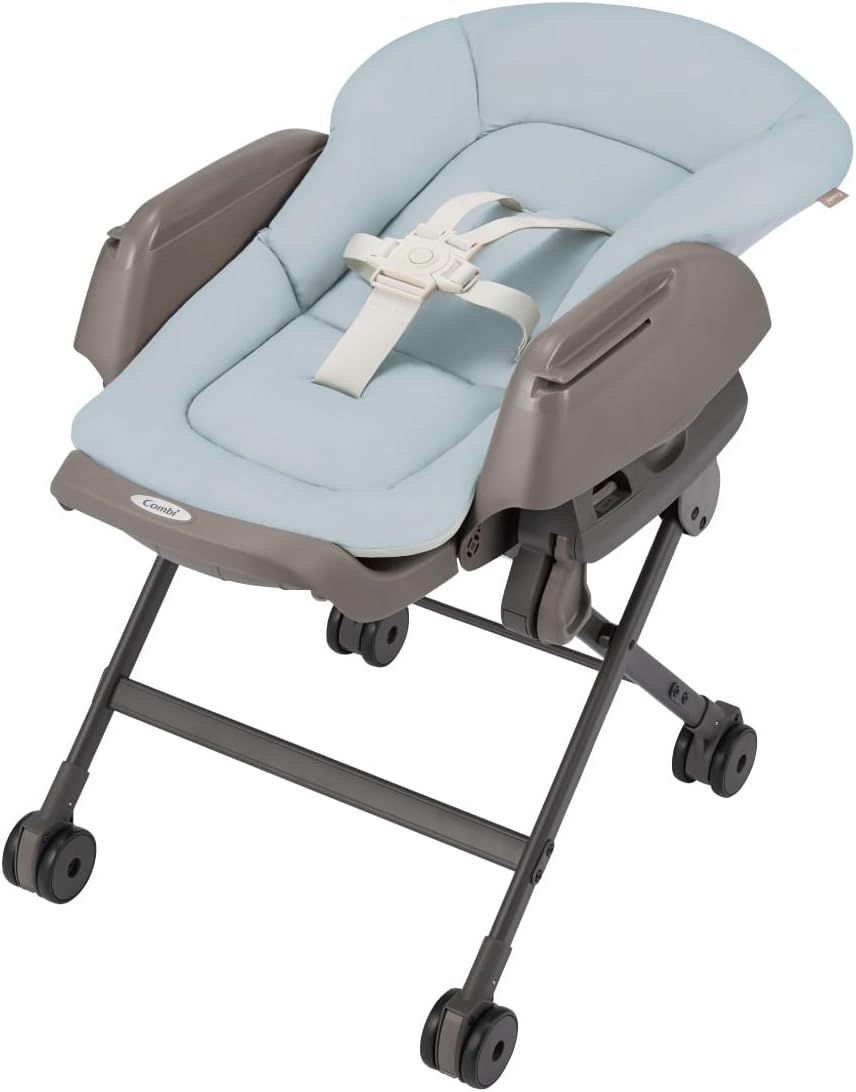 【24年6月発売】コンビ ハイローチェア ネムリラ Fit AQ ブルー 新生児から4歳頃まで成長に合わせて大活躍