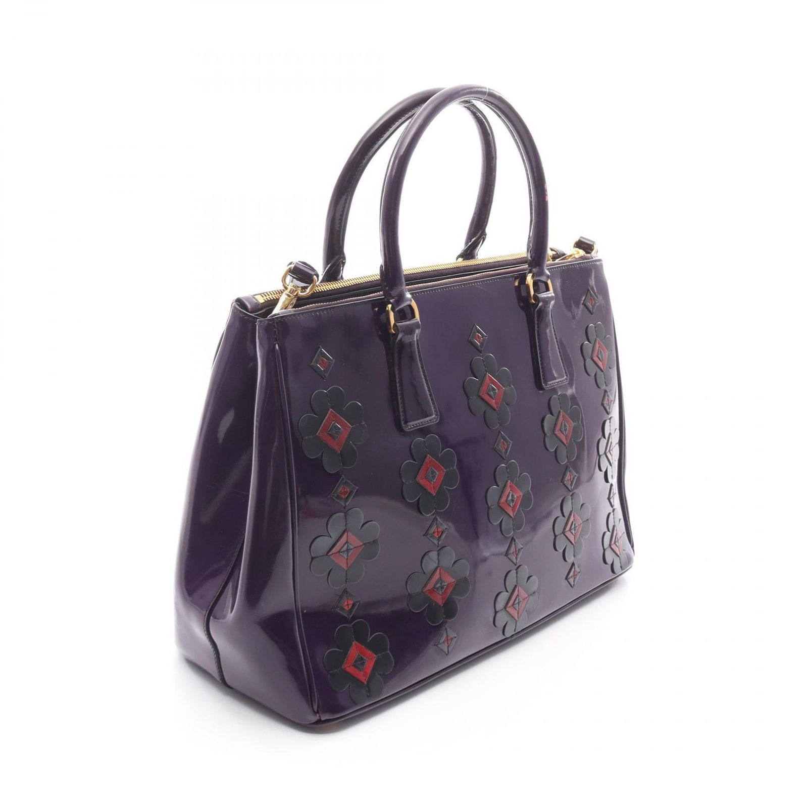 プラダ PRADA ハンドバッグ ガレリア フラワー B2274F パープル 