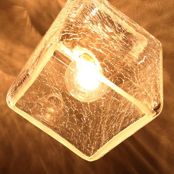 クラックキューブ ペンダントライト 1灯 LED対応 Clear 照明 ( ライト キシマ (1灯) 」 CUBE 「 CRACK | キューブ型クラックガラス製ペンダントライト1灯|LED