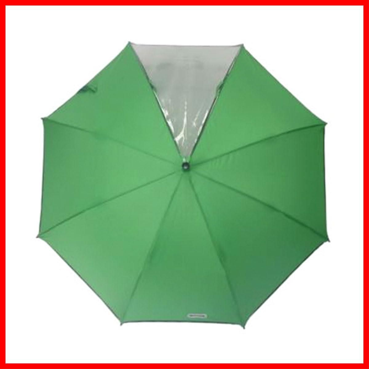 商品 グリーン 55 cm 窓付き グラスファイバー ジャンプ傘 ワンタッチ おしゃれ シンプル 女の子 男の子 通学 ガールズ ボーイズ 子供 ブランド 長傘 雨傘 キッズ