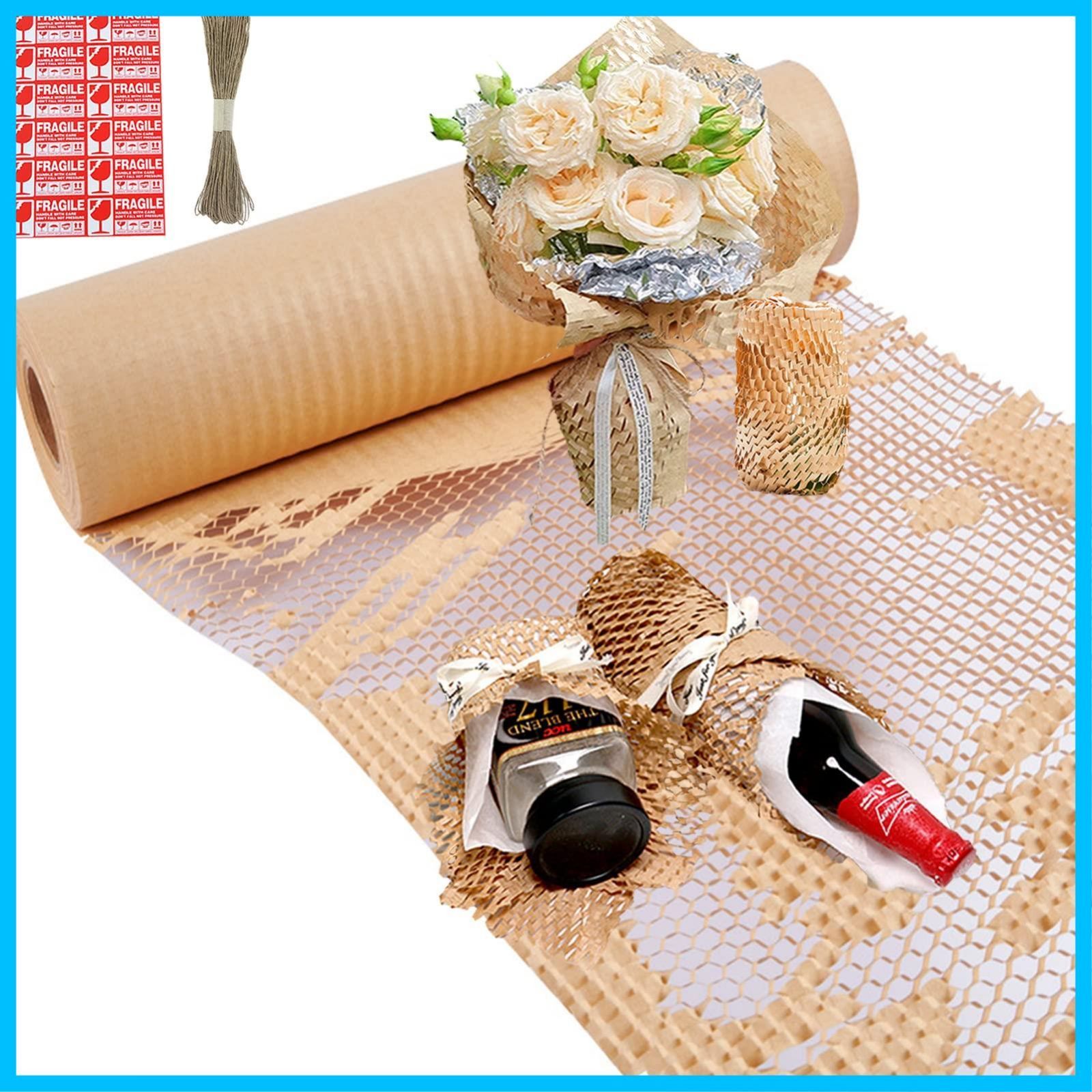 新着商品 カップ用 38CM*40M ガラス器 陶器 お皿 クッションペーパーロール ハニカム紙 ブラウン 引っ越し 食器梱包材 緩衝材 PHPTHIK