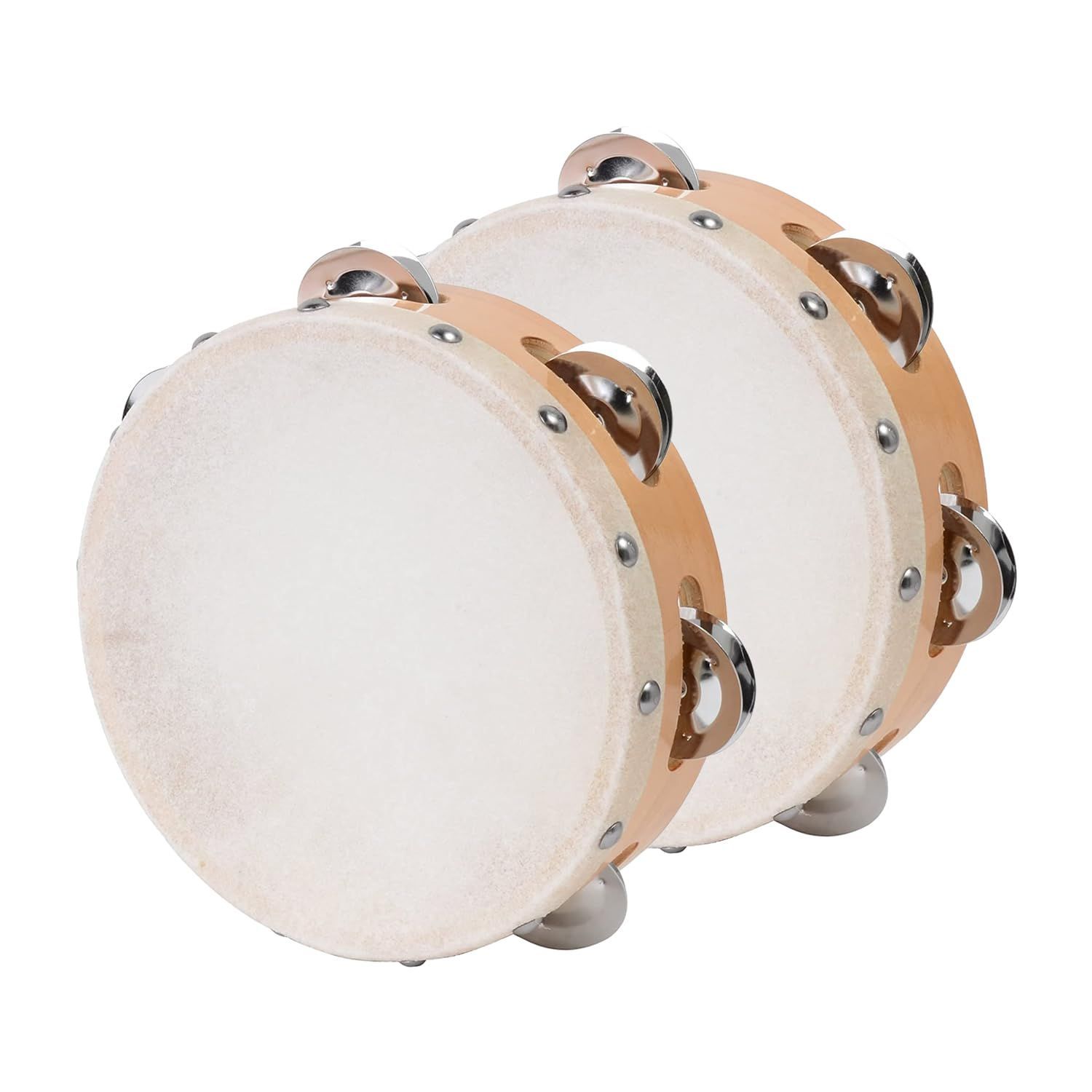 18cm_2個セット KC 皮付きタンバリン カーフスキン 18cm TCS-18|6 2個セット
