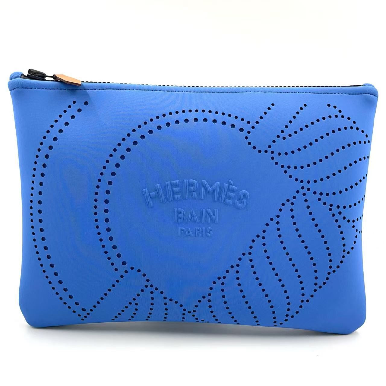 HERMES ネオバンMM ナイロン×ポリウレタン ブルー ポーチ ブラック