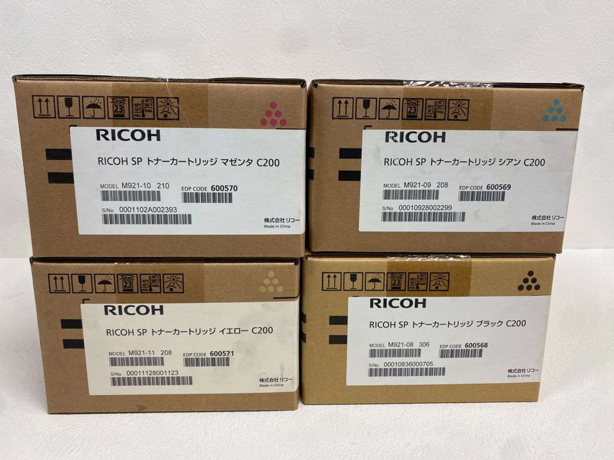 11385-015 RICOH SP リコー トナーカートリッジ C200 4色セット ブラック|シアン|マゼンタ|イエロー M921 未開封