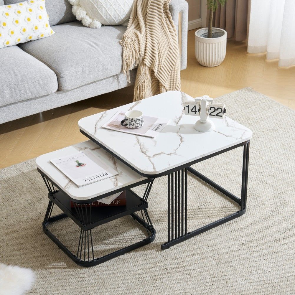 新作登場】センターテーブル テーブル ローテーブル 大理石調 波紋