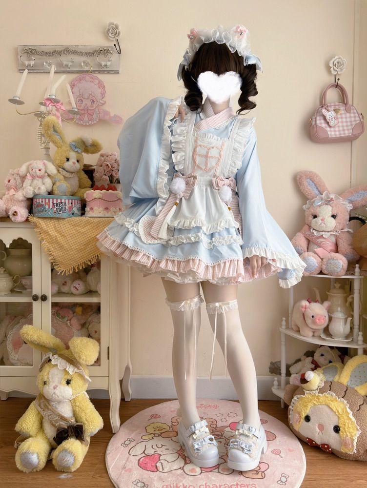 サブカル 服 地雷系 原宿 渋谷 ワンピース 和ロリ 和風 メイド レトロ ベビードール 原宿ファッション インディーズファッション Y2K
