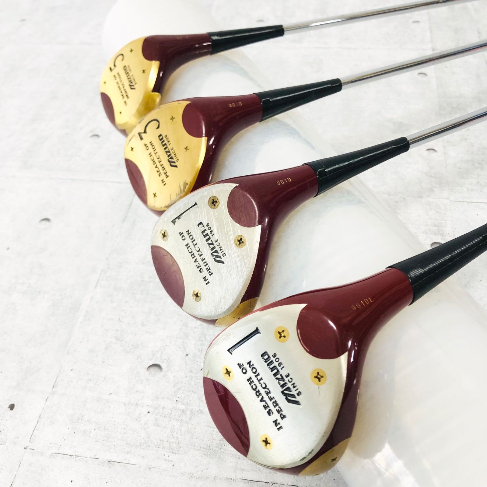 MIZUNO ミズノ パーシモンウッド  Champion Flag  1W 3W 5W 4本セット ゴルフ クラブ ウッド 初心者 入門 MIZUNO ミズノ パーシモンウッド Champion Flag 1W 3W 5W 4本