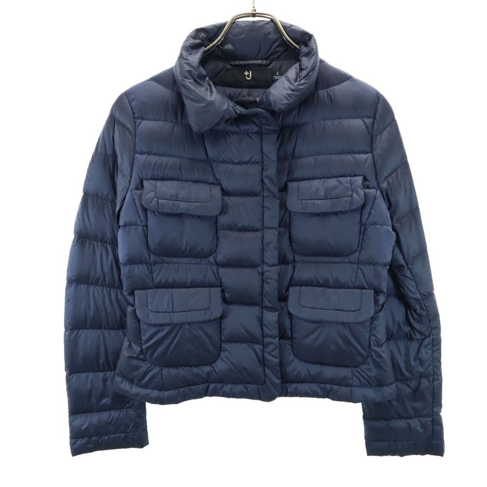 新品タグ付ユニクロUNIQLOジップアップフードウールダウンジャケット紺ネイビー ユニクロ プラスジェイ 長袖 ダウンジャケット S ネイビー系