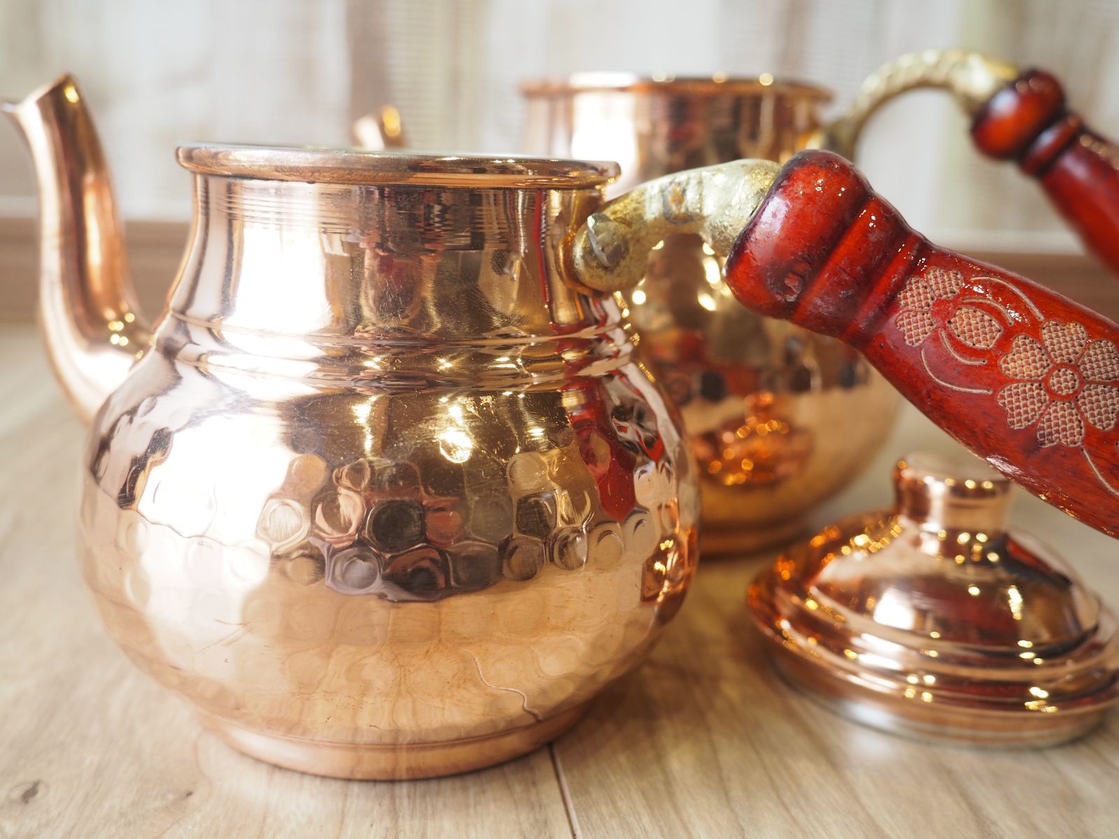  トルコ式ティーポット小 チャイダンルック 銅色 シンプル 洋菓子型 パン型 製菓 製パン用品