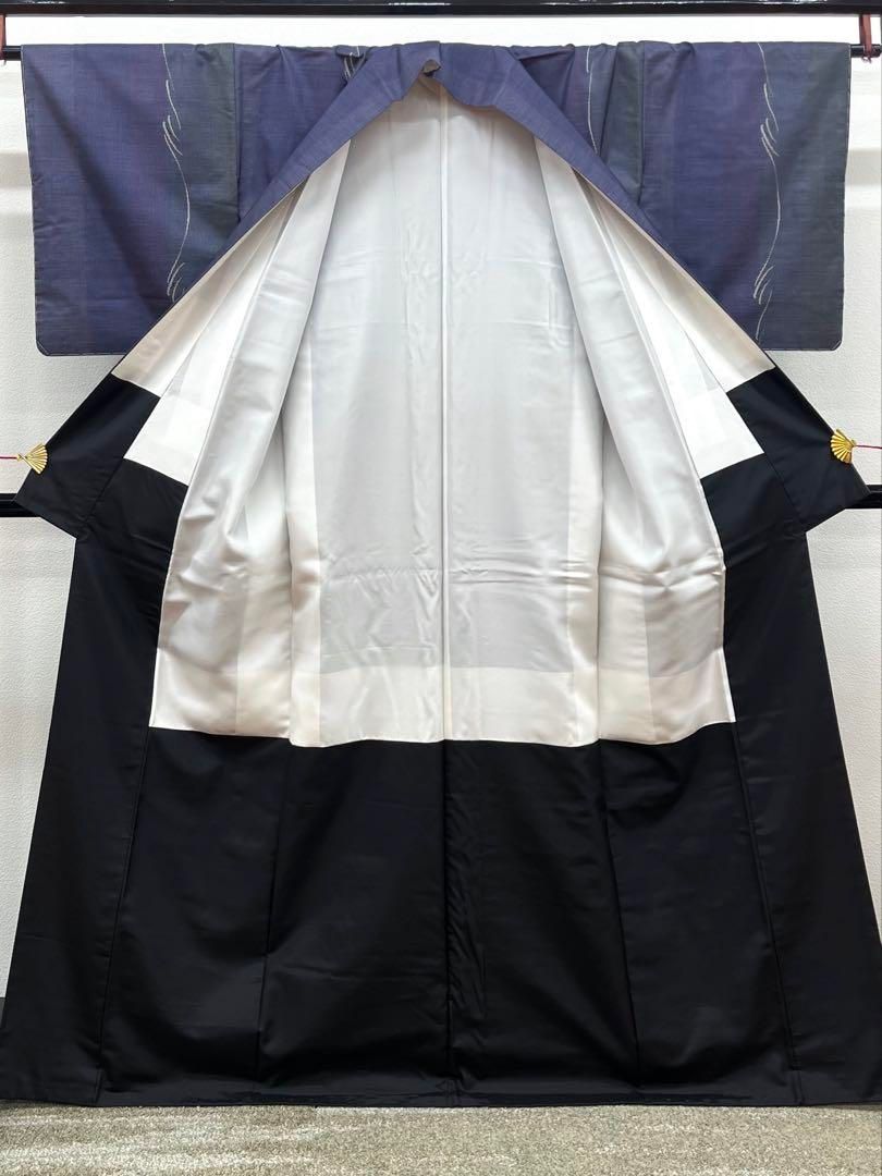 本場大島紬 九マルキ 藍染 正絹 躾糸付き - メルカリ