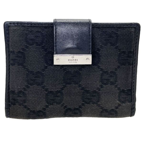 グッチ パスケース ロゴプレート 定期入れ GGキャンバス レザー 革 ブラック 黒 92274 GUCCI カードケース カードホルダー カード入れ 名刺入れ IC ID 通勤 通学 ブランド小物