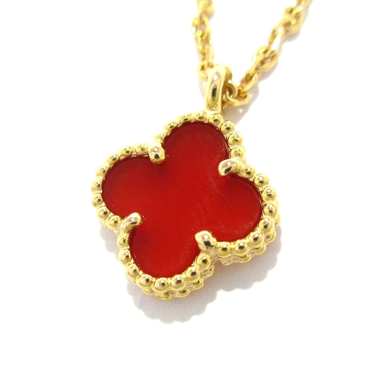 VanCleef - Arpels ヴァンクリーフ-アーペル ネックレス スウィートアルハンブラ K18YG×カーネリアン
