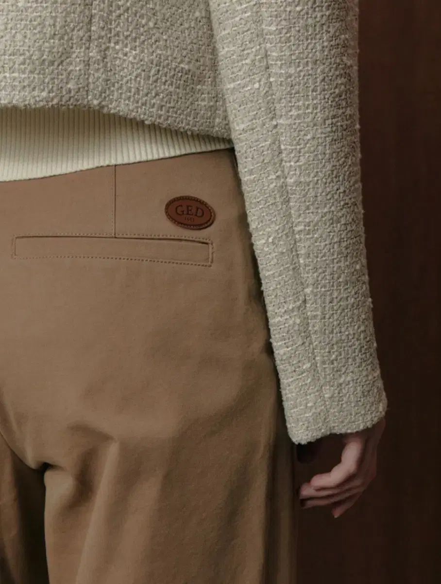 ged ベージュ ワイド チノ コットン パンツ