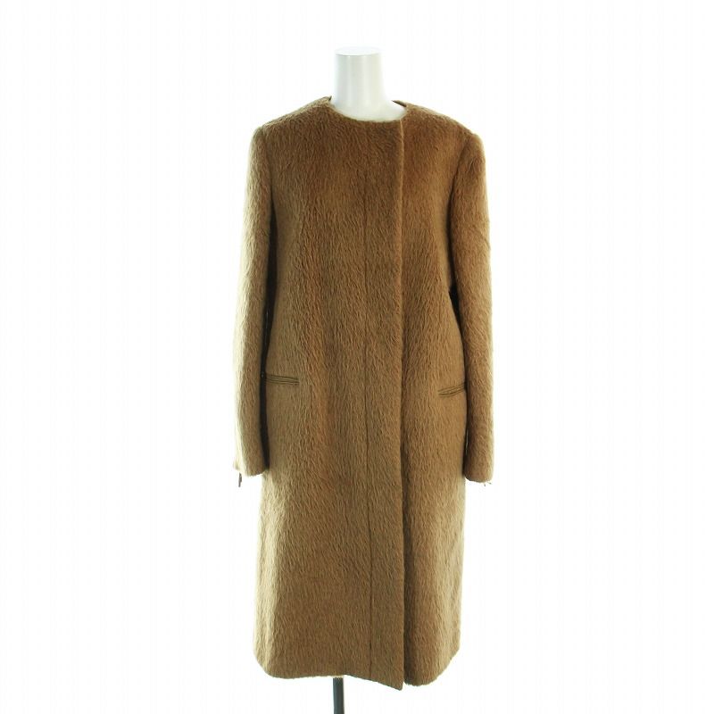 マックスマーラ オファー MAX MARA 白タグ ノーカラー ロング コート