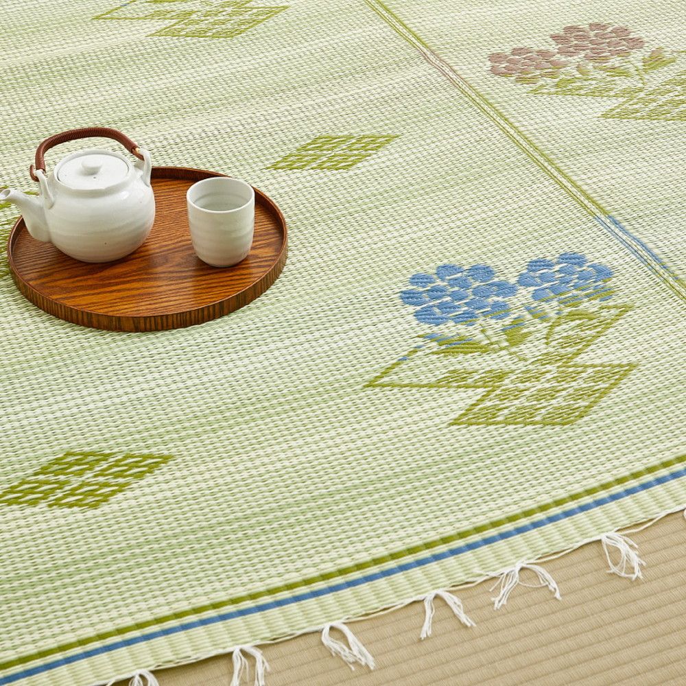 352×352cm 洗えるい草風カーペット 58間8畳 8602