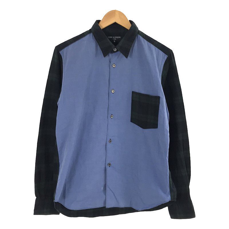 COMME des GARCONS HOMME / コムデギャルソンオム | 2010AW | チェック切替 シャツ | S | ブルー / グリーン | メンズ