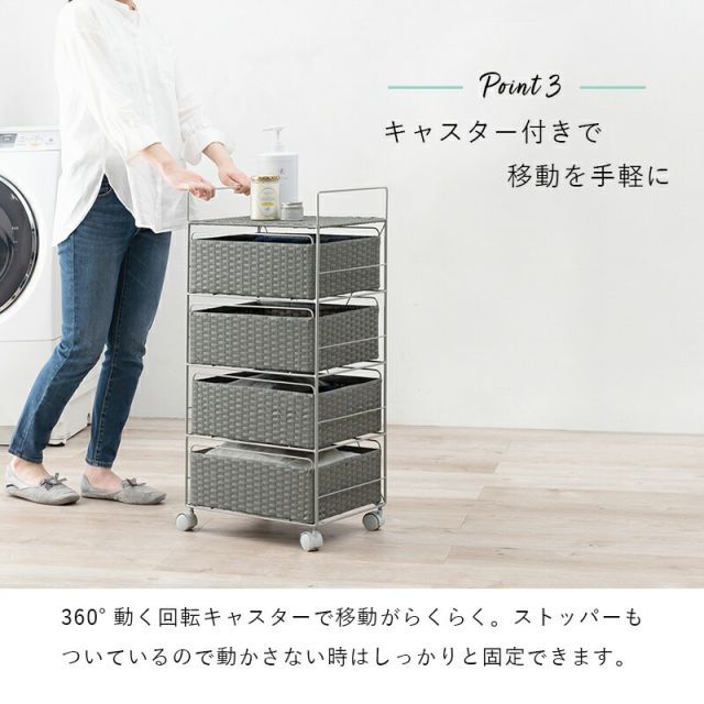 LaundryRack ランドリーラック 幅40cm 4段収納 WWW_SKLAD-KIRPICHA_RU