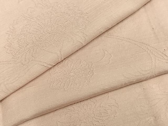 平和屋着物▽上質な色無地 単衣 紬地 花唐草地紋 薄桜色 正絹 AABA7477fy