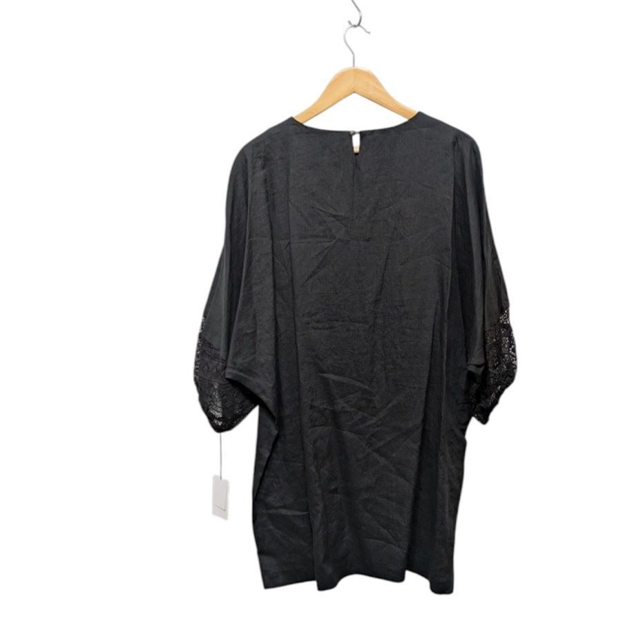 22 未使用品 BEARDSLEY ビアズリー 袖レースリネンワンピース