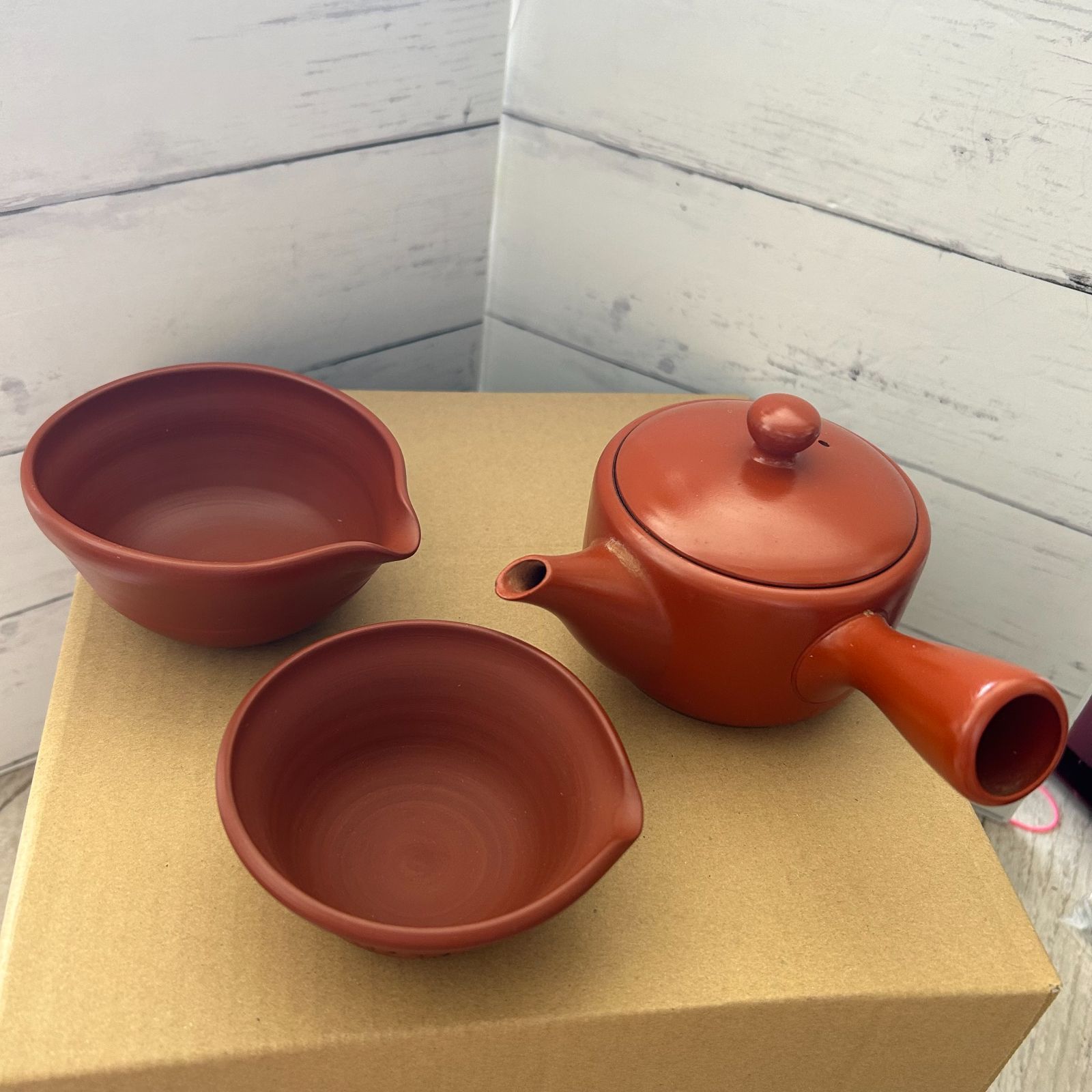 急須 朱泥 煎茶器 3点 まとめセット 陶印あり 常滑焼 清水園 - メルカリ