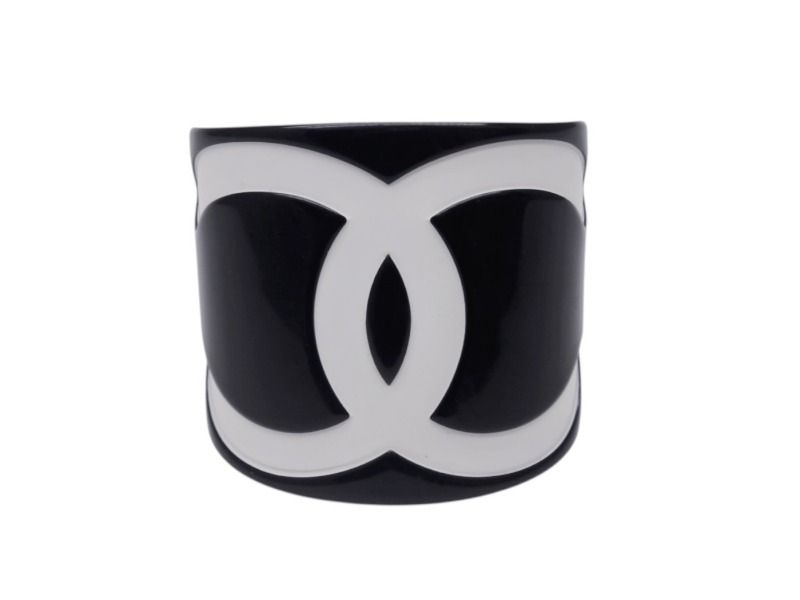 【極美品】シャネル バングル ココマーク 白×ピンク 01P CHANEL シャネル バングル ブレスレット ココマーク 01P刻印