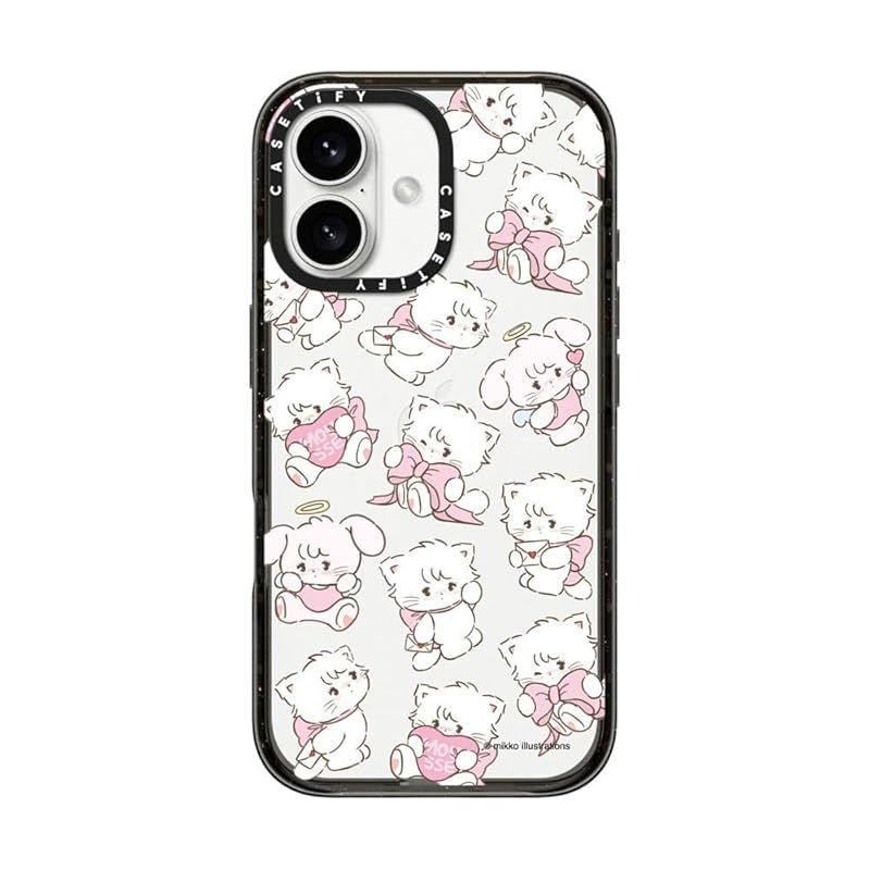 CASETiFY インパクト iPhone 16 ケース スリム | 2.5mの落下試験をクリア MIL規格4倍相当 | ワイヤレス充電に対応 - mousse - cammy pattern - クリア ブラック 1