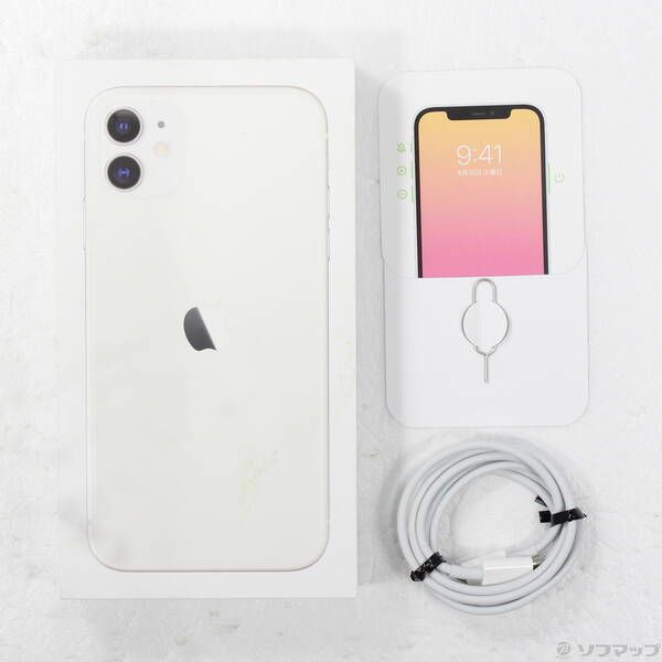 中古品〕 iPhone11 64GB ホワイト MHDC3J／A SIMフリー【352