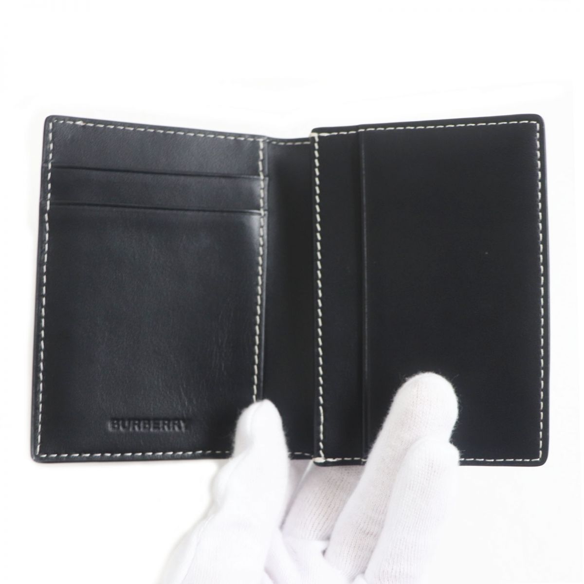 【未使用•箱あり】BURBERRY 名刺入れ 黒 チェック柄 バーバリー BURBERRY カードケース 名刺入れ 8070204 A1208