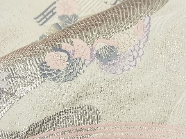 平和屋着物◎六通柄袋帯　唐織　遠山花文　銀糸　正絹　逸品　DABE3817qp 平和屋着物□六通柄袋帯 唐織 遠山風景文 銀糸 逸品 n-da0002 - メルカリ