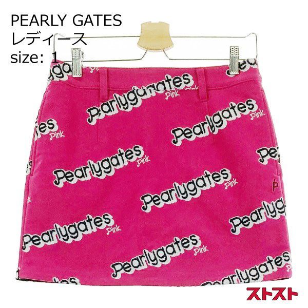 パーリーゲイツ　2023年　ピンク✖️ブラック　スカート PEARLY GATES パーリーゲイツ スカート ピンク×黒 後ポケット