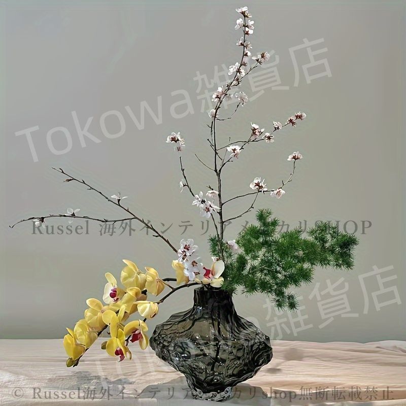 ガラス工芸ガラス細工フラワーベースインテリア置き物植木盆栽豪華