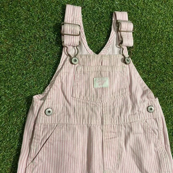 KIDS古着 90s OSHKOSH オシュコシュ ピンクストライプ