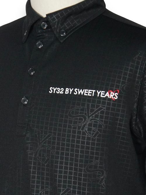 ポロシャツ SYG GRAPHIC EMBOSS POLO SYG-23SUM-04 BLACK SY32