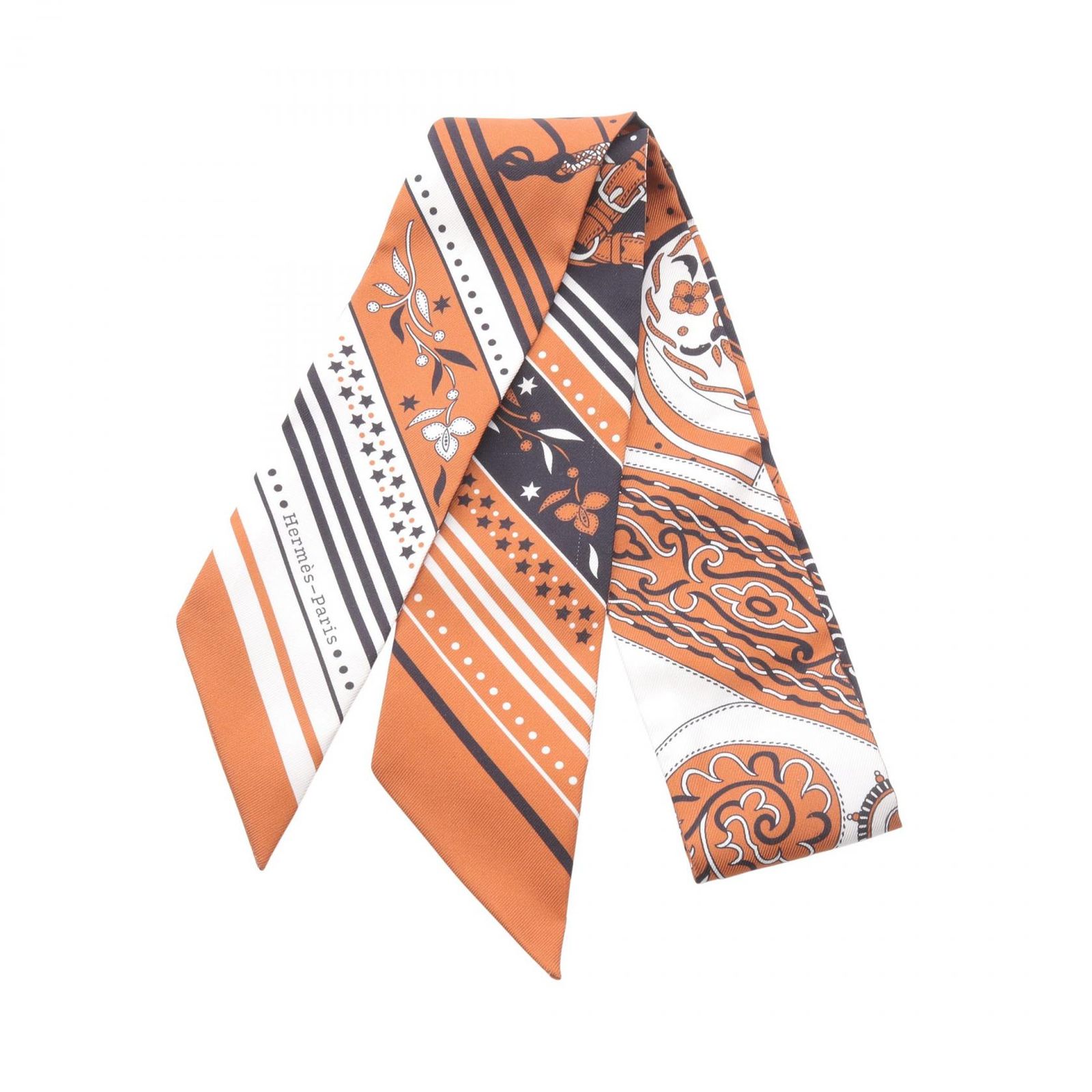 HERMES エルメス ツイリー シルク　スカーフ　鎧の幻想 美品！早い者勝ち！】HERMES エルメス ツイリー 鎧の幻想