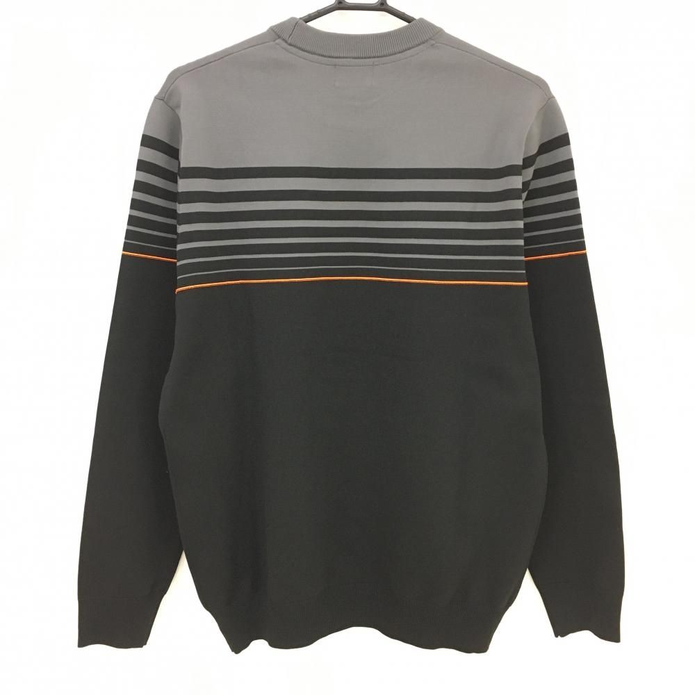 超美品】ニューバランスゴルフ セーター 黒×グレー 一部ボーダー