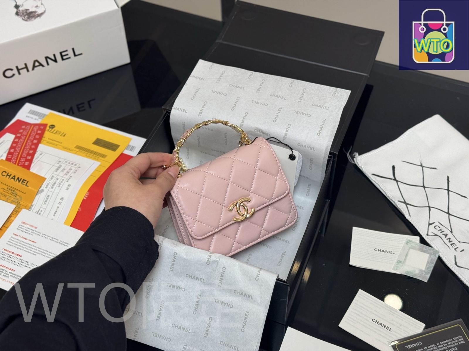 今日特価】Chanel エナメル ハンドル コインポーチ-WTO輸入3